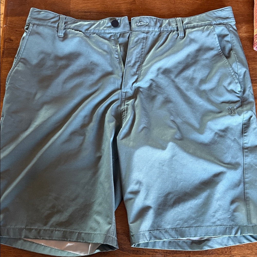 Hurley Men's Teal Flat Front Shorts